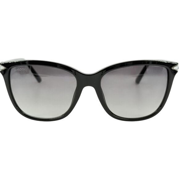 Swarovski SK0192 Womens Plastic Sunglass 01B Black 55-17 Gray Grad w AR Backcoat - Picture 3 of 5
